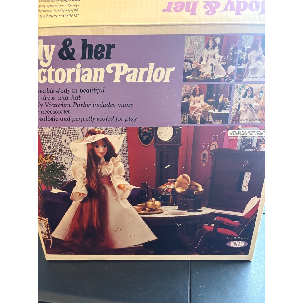 Vintage 1975 Ideal Jody and her Victorian Parlor Doll Playset Complete 1304-5